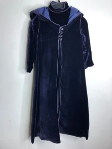 VTG velvet babies gown dress hooded cape coat VGC navy gothic christening event - Picture 1 of 10