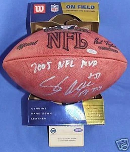 Seattle Seahawks Shaun Alexander autografiado automático 2005 NFL Jugador Más Valioso Steiner Fútbol - Imagen 1 de 4