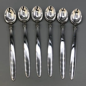 Cactus by George Jensen Sterling Silver set 6 Iced Teaspoons 7 1/8", old mark - Picture 1 of 3