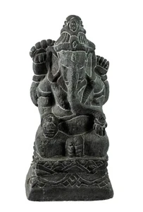 Statue Ganesha - Pierre de Lave - 12cm - Ganesh Dieu Hindou - 2677 -ML - Picture 1 of 8