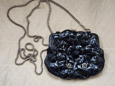 Bolso de Noche Pequeño Brighton Roselie Shine Azul Marino Kiss-lock Foto 1 de 4