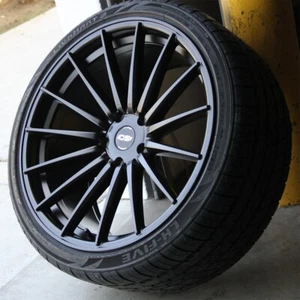 Set(4) 20" 20x9 5x114.3 OS Si02 Black Wheels/Tires Pkg Fit Tesla Model 3 Model Y - Picture 1 of 4