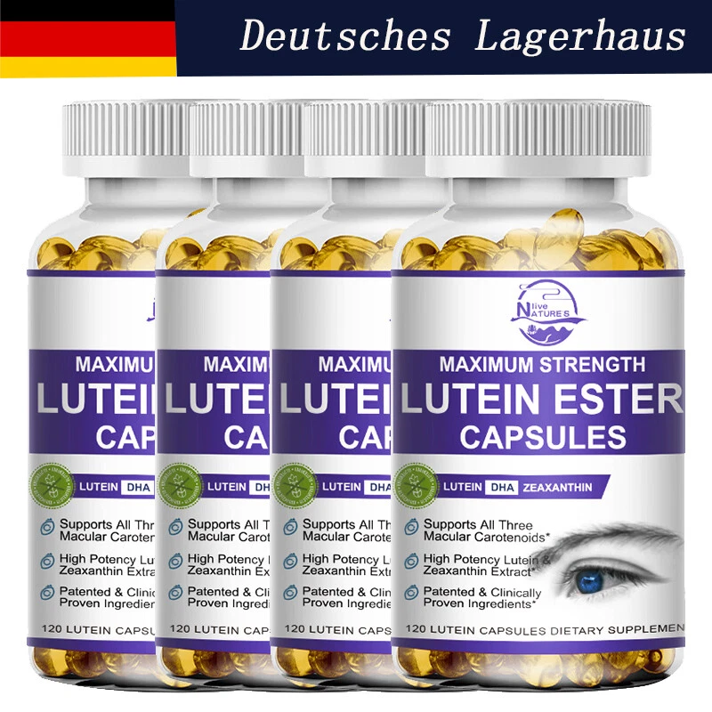 NATURE'S LIVE Lutein Kapseln Zeaxanthin, Heidelbeerextrakt Relief Strain 120 vegan Kapseln