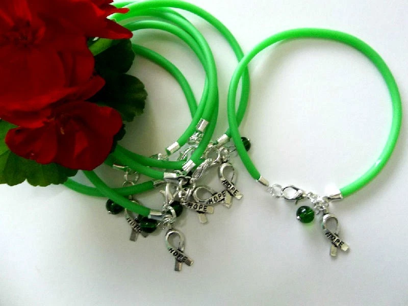 6 PULSERAS DE CONCIENTIZACIÓN SOBRE LINFOMA VERDE/CÁNCER DE HÍGADO/VEJIGA BILIAR/ENFERMEDAD DE Lyme Foto 1 de 1