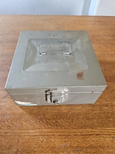 Vintage Excelsior Metal Check File Lock Box, USA, No Key, 9x9x4 - Picture 1 of 8