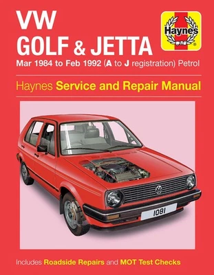 Volkswagen Golf & Jetta Mk 2 Petrol (Mar 1984-Feb 1992) Haynes Repair Manual - Image 1 of 4
