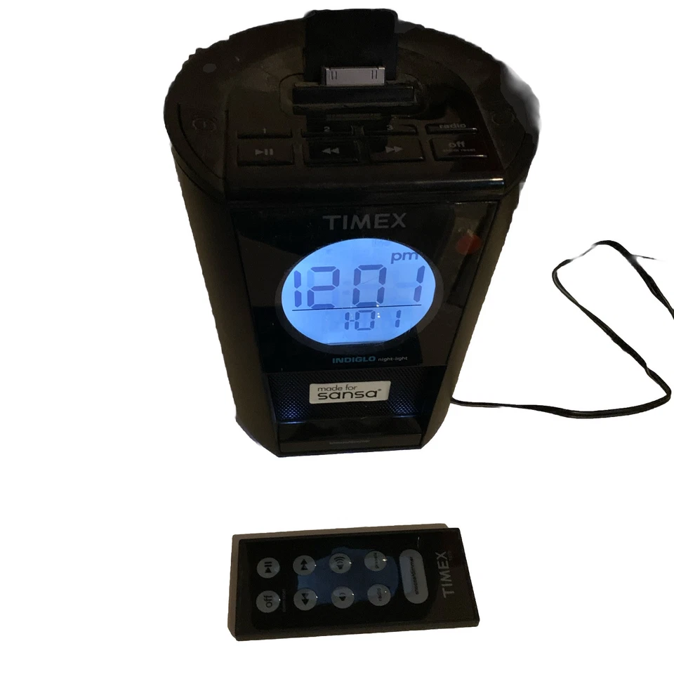 TIMEX Radio TS70 Clock w/ Dock Combo Remote Tested Works - Image 1 of 4