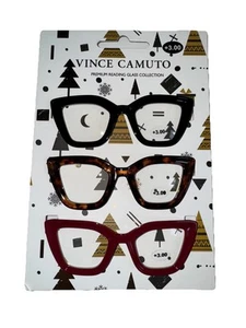 VINCE CAMUTO CAT'S EYE READING GLASSES +3.00 PACK OF THREE(3) PREMIUM COLLECTION - Picture 1 of 2