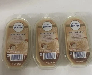 3 PACK Febreze Wax Melts Soothe & Restore Whipped Warm Sugar Shea Butter 6 Each - Picture 1 of 2