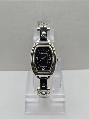 Brighton Bismarck Серебряный сердце ссылка черный циферблат женские часы новый аккумулятор кварца - Изображение 1 из 4