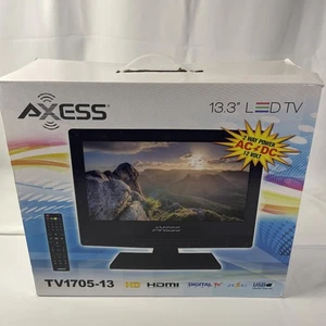 Axess TV1705-13 13.3in LED TV HD HDMI ATSC Tuner 12V AC/DC Remote Portable Car - Picture 1 of 8