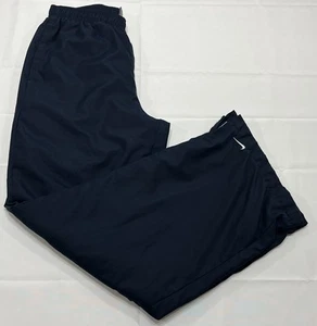 Vintage Nike Pants Youth Medium (8-10) Black Swoosh Track Wide Leg Y2K - Picture 1 of 10