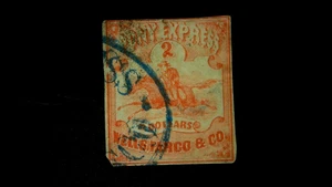 U S Stamps Scott 143L1 2 dollar Wells Fargo local used cv 1100.00 DB - Picture 1 of 1
