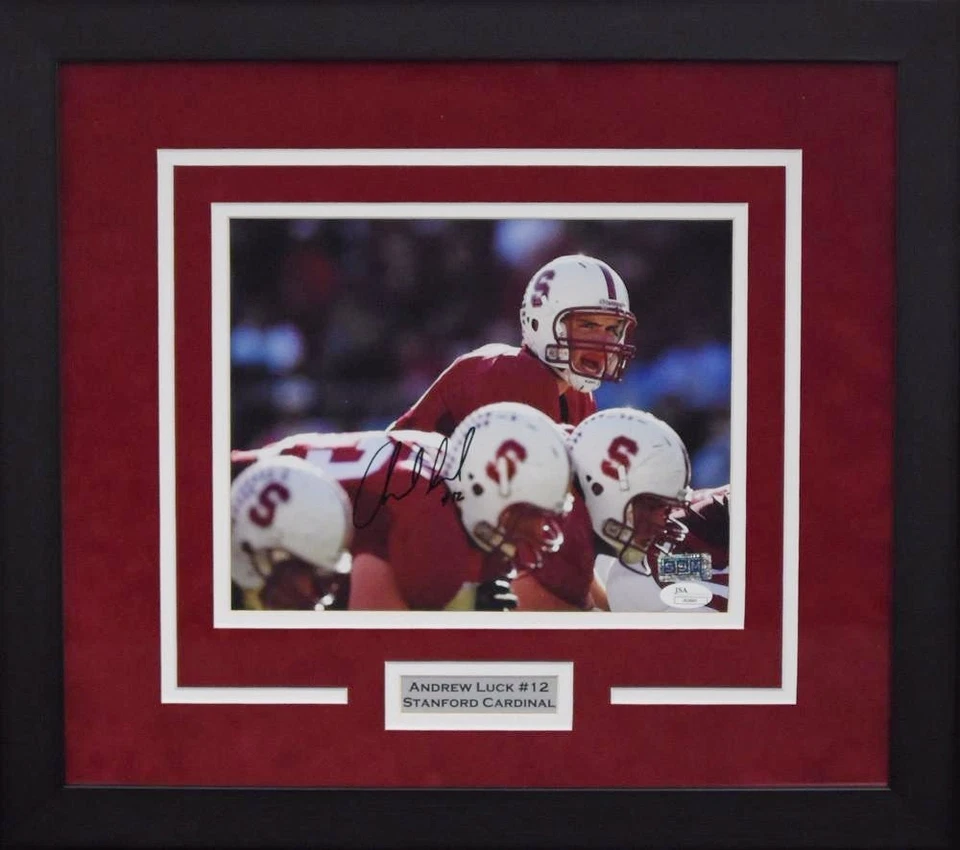 ANDREW LUCK AUTOGRAPHED STANFORD CARDINAL 8x10 FRAMED PHOTO JSA - Image 1 of 1