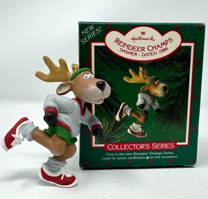 Vintage 1986 Hallmark Christmas Ornament Reindeer Champs Dasher Series No. 1 IOB - Picture 1 of 12