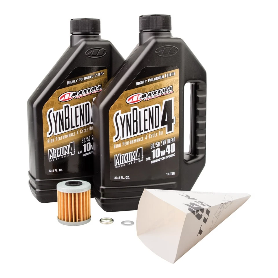 Kit de cambio de aceite Tusk 4 tiempos Máxima mezcla sintética 10W-40 para Suzuki RMZ450 Foto 1 de 2