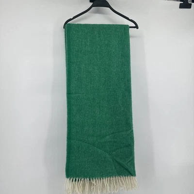 Lombarda Green Blanket Italy Wool Throw Blanket 48% Wool - Image 1 of 4