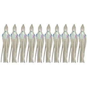 10 pièces leurre de pêche pieuvre lumineux 5 cm leurres souples pour thon Marlin - Photo 1/8