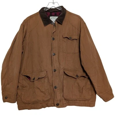Chaqueta Orvis Classic Chore Para Hombre Talla XL Marrón Tabaco Cuello Pana Cremallera Completa Foto 1 de 4