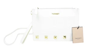TWINSET Bag Women's One Size Bianco Gold Details Shoulder Strap Crossbody - Picture 1 of 11