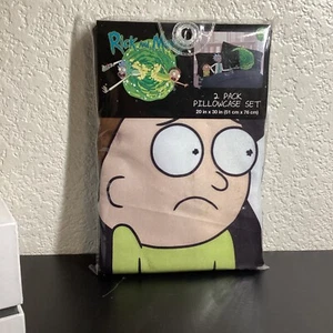 RARE! Rick And Morty Space Ship Adult Swim 2018 2 Pack Pillow Case Set 20x30in - Picture 1 of 2