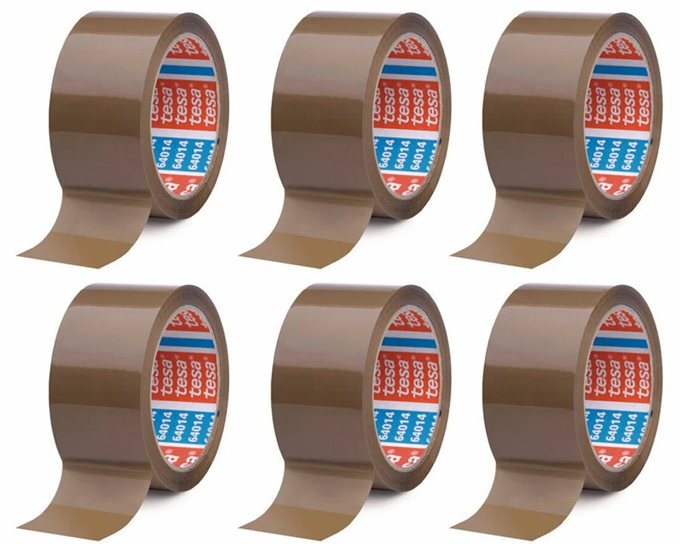 6 Rolle Tesa Leise PP Klebeband 64014 Braun 50 mm x 66m Packband Paketband