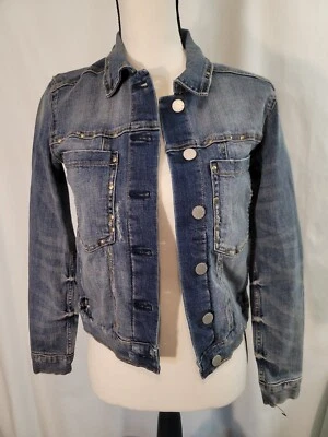 Rock & Republic Run Away Denim Studded Distressed Ladies Jacket Size XS NWOT - Image 1 of 4