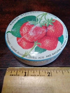 Gotas de fresa de lata de bolsillo de caramelo Tissot de colección vacías Francia - Imagen 1 de 4