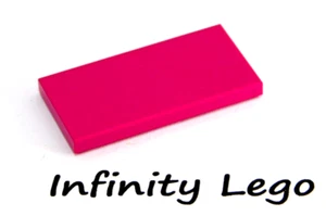 12 LEGO Magenta Tile 2 x 4 Smooth Finishing (87079) - (12 Pieces) - Picture 1 of 2