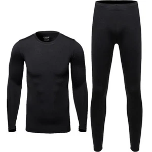 Juego de ropa interior Johns de lana térmica elástica larga larga para ciclismo stock de EE. UU. - Imagen 1 de 10