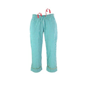 Ritzy Women's 3-Quarter Pajama Pants 100% Cotton Plaid Woven - B&W Checks - Picture 1 of 10