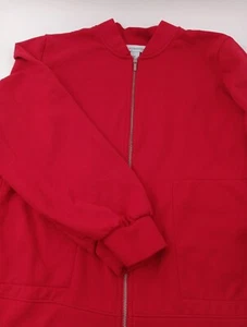 Liz Claiborne Damen 2X Plus Jacke knallrot Taschen Reißverschluss Fleece - Bild 1 von 10
