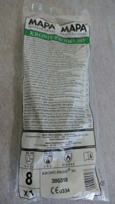 NUEVO MAPA Guantes de Trabajo Profesionales a Prueba de Kronit 395 Corte Químico Nitrilo Talla 8 Foto 1 de 4