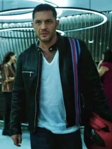 Tom Hardy Venom 2 Eddie Brock Black Leather Jacket Let There Be Carnage - Picture 1 of 3