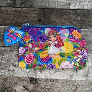 Vintage Lisa Frank Rosa Rose Fairy Flowers Zipper Pouch Pencil Case Bag 7.5x5" - Picture 1 of 8