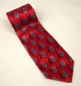 John W Nordstrom Signature Collection Seidenkrawatte rot blau gepunktet Made in USA - Bild 1 von 5