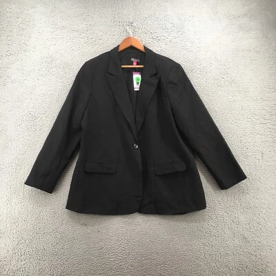 Chaqueta Blazer Vince Camuto Mujer XXL Manga Larga Un Botón Muescas Negra NUEVA Foto 1 de 4