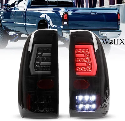 LED Tail Lights For 97-03 Ford F150/97-07 F250 F350 Super Duty Matte Black Smoke Foto 1 de 4