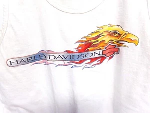 VINTAGE HARLEY DAVIDSON BIANCO CANOTTA DONNA TAGLIA M ROVERE PRATO IL USA - Foto 1 di 4