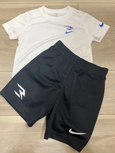Nike 3Brand Boys Kids 2 Piece White T Shirt And Black Shorts Set Size 6 MSRP $40 - Picture 1 of 7