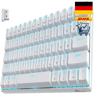 RK61 Gaming Tastatur 60% Mechanisch Kabellos Blau Switch Weiß Kompakt - Bild 1 von 10