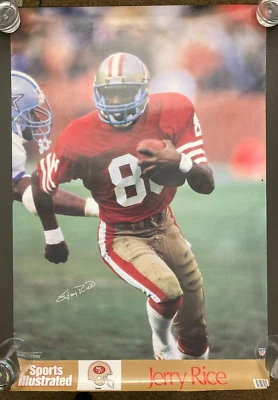 Vintage Jerry Rice San Francisco 49ers Poster Sports Illustrated 1990s - Image 1 of 4