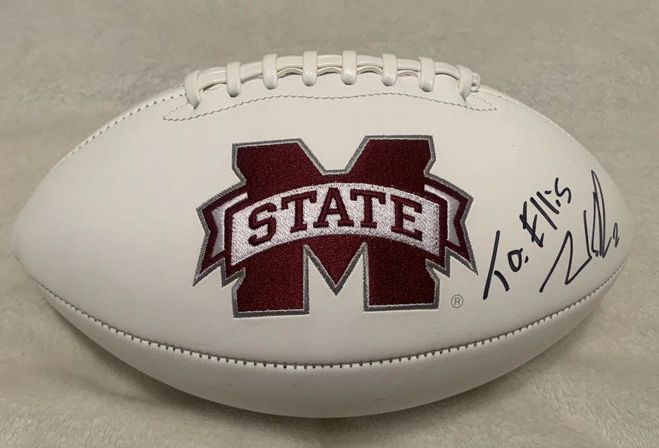 WILL ROGERS HAND SIGNED MISSISSIPPI STATE BULLDOGS LOGO FOOTBALL W/COA - Image 1 of 1