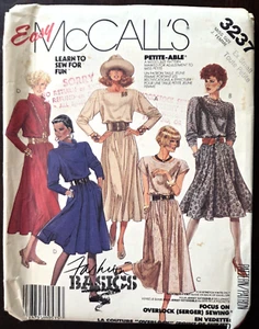 Abito vintage McCalls modello cucito 3237 Misses maglia elasticizzata taglia XS 6 8 NON TAGLIATO - Foto 1 di 5