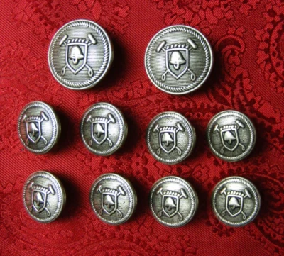 RALPH LAUREN POLO SHEILD LOGO SOLID ANTIQUE NICKEL REPLACEMENT BLAZER BUTTON SET - Image 1 of 4