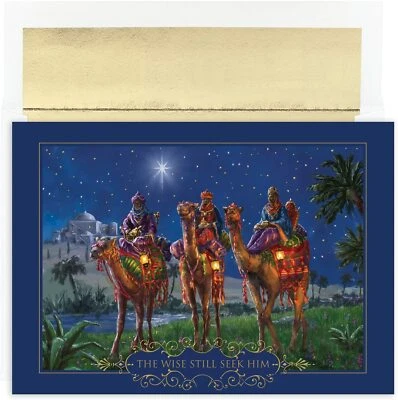 MASTERPIECE STUDIOS Wisemen at Night 18-Count Religious Christmas Cards with Envelopes (857800)