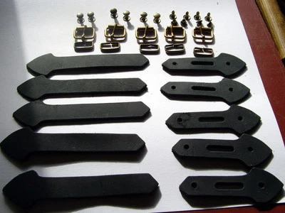 LEDERECKE KONSTANZ Lederriemen Set Schnalle Messing Nieten 5 Pack Zum selber basteln 20 mm Schwarz