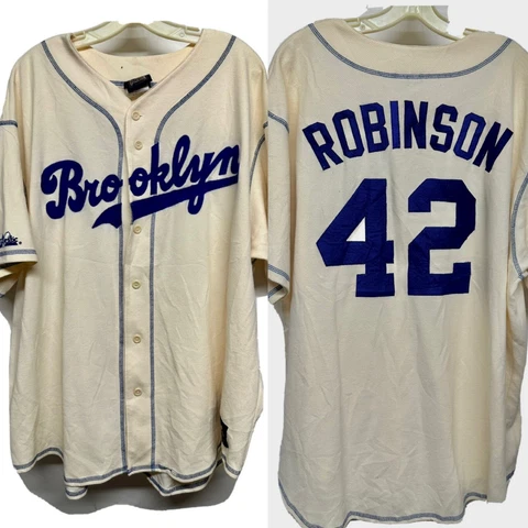 Vtg Cooperstown Collection Brooklyn Dodgers Jackie Robinson Jersey 2X Cover