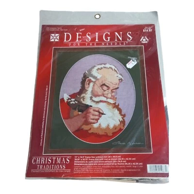 DESIGNS FOR THE NEEDLE CHRISTMAS TRADITIONS 1987 Sincerely Santa Cross Stitch  - Image 1 of 2