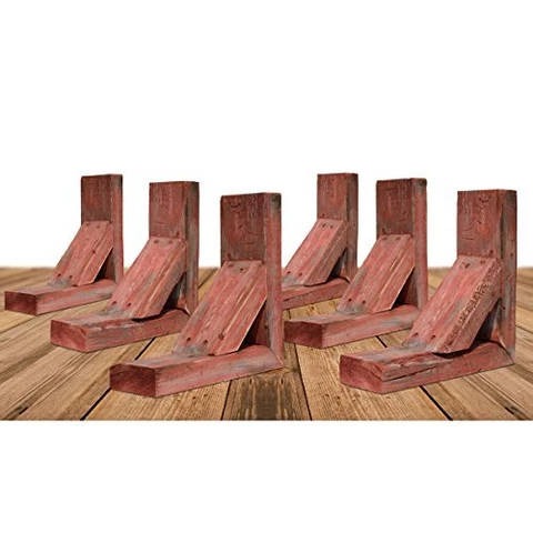 Ekena Millwork BKTB03X10X12TRRD-CASE-6 Vintage Farmhouse Bracket, Barnwood De Cover